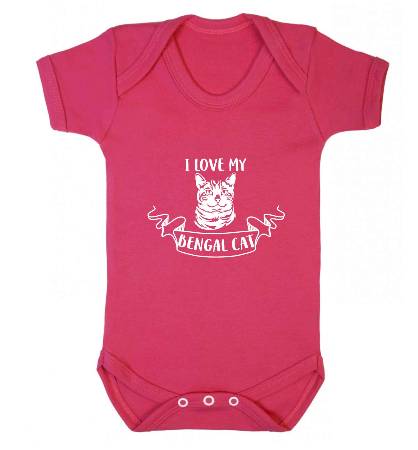I love my begnal cat baby vest dark pink 18-24 months