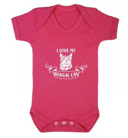 I love my begnal cat baby vest dark pink 18-24 months