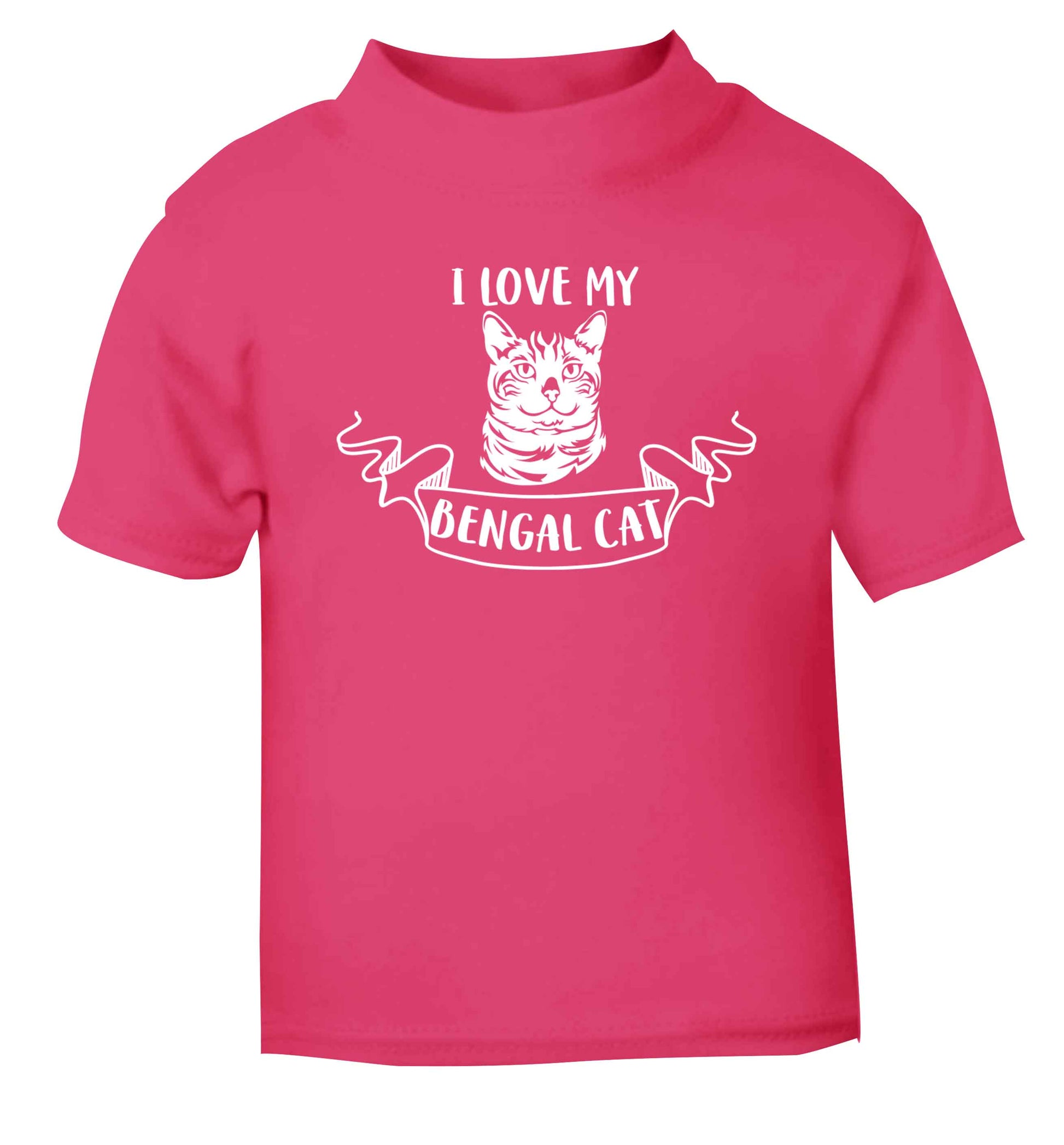 I love my begnal cat pink baby toddler Tshirt 2 Years
