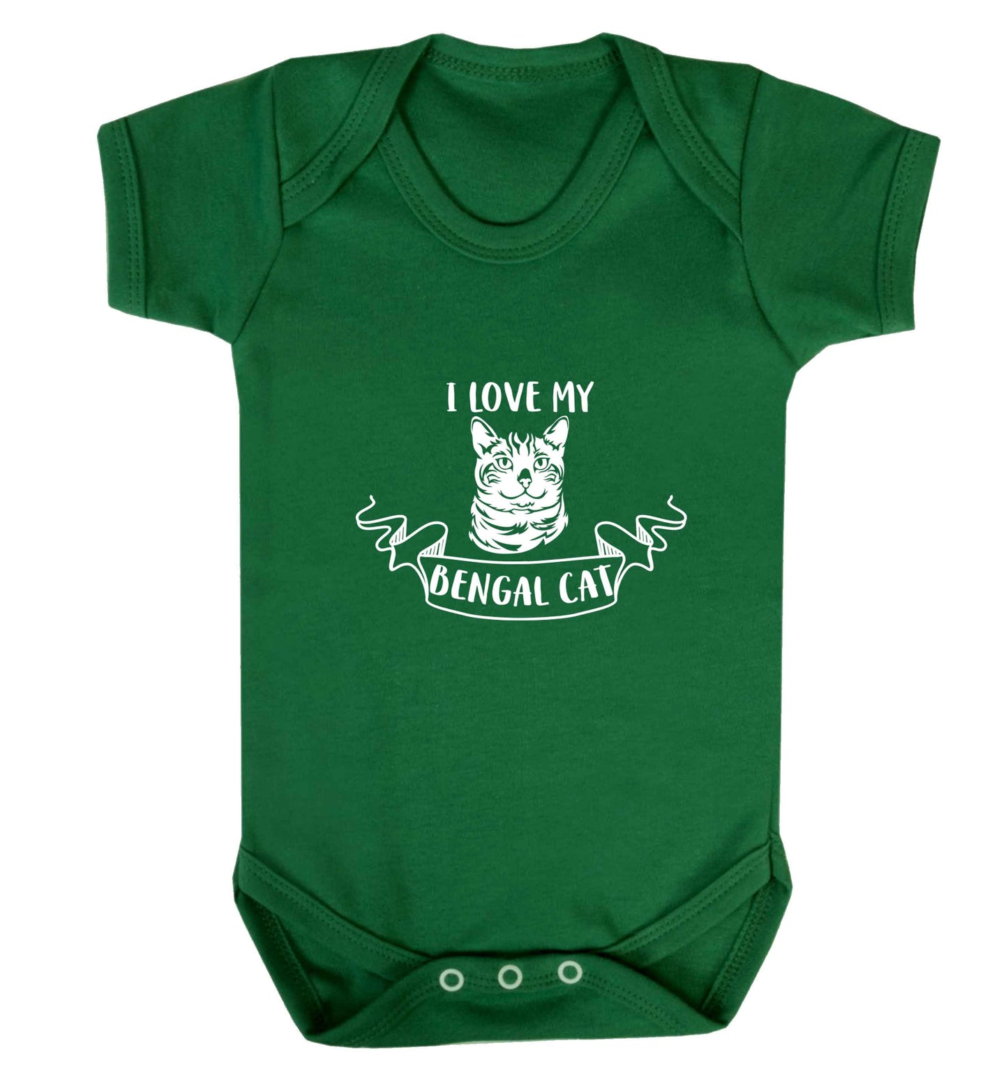 I love my begnal cat baby vest green 18-24 months