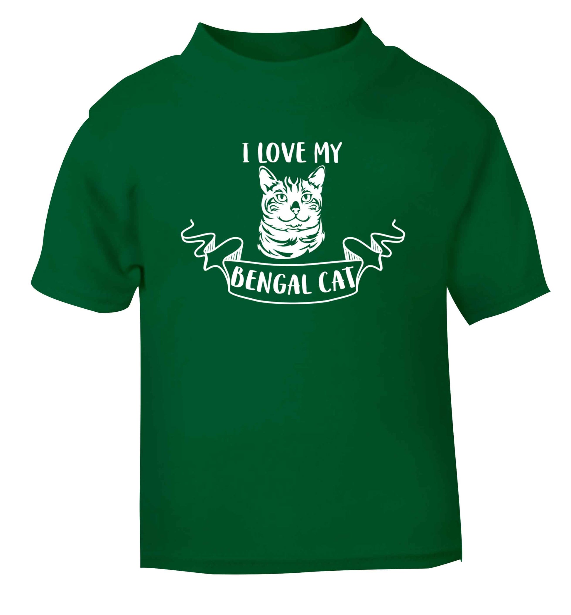 I love my begnal cat green baby toddler Tshirt 2 Years