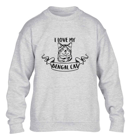 I love my begnal cat children's grey sweater 12-13 Years