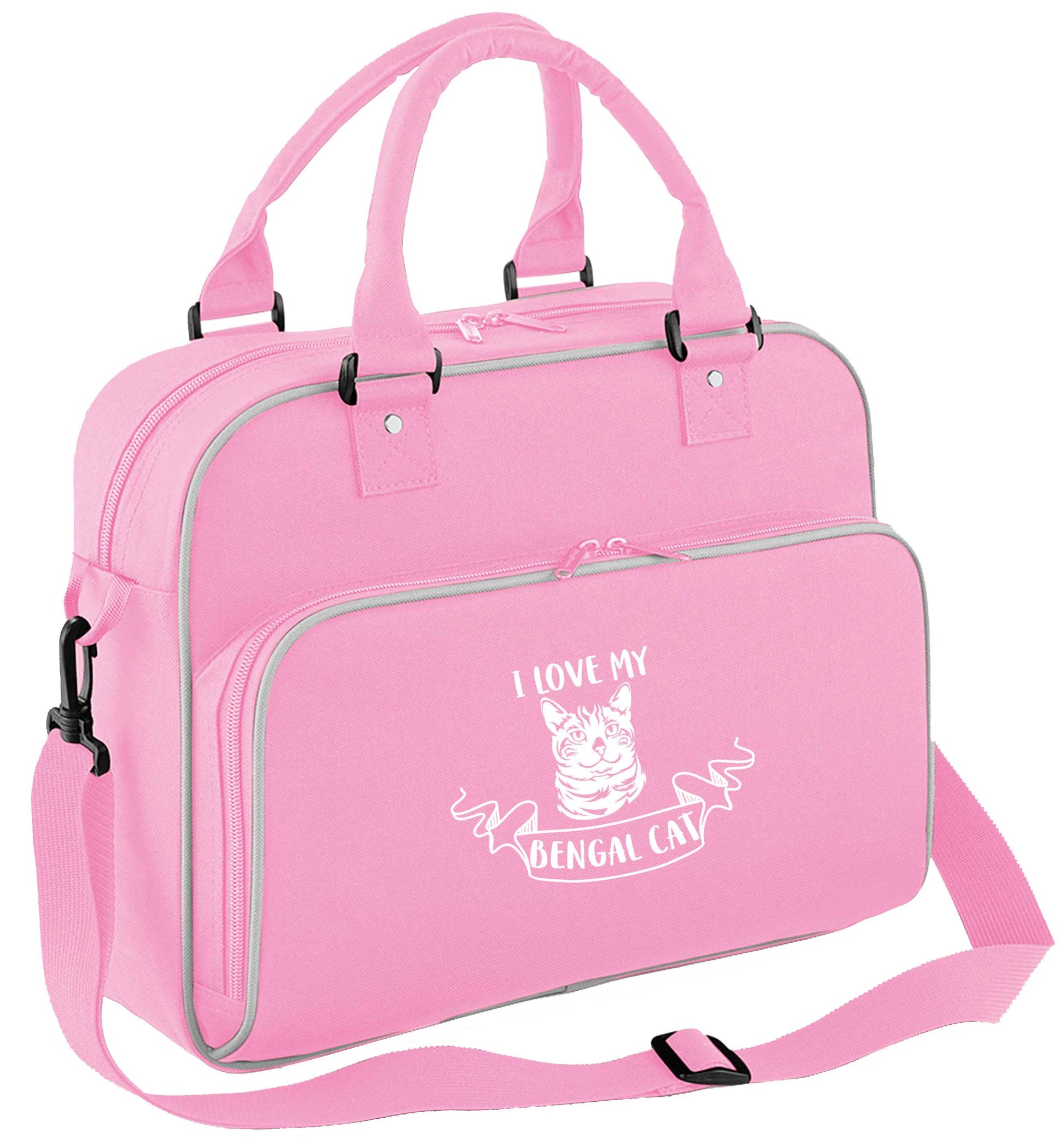 I love my begnal cat children's dance bag baby pink