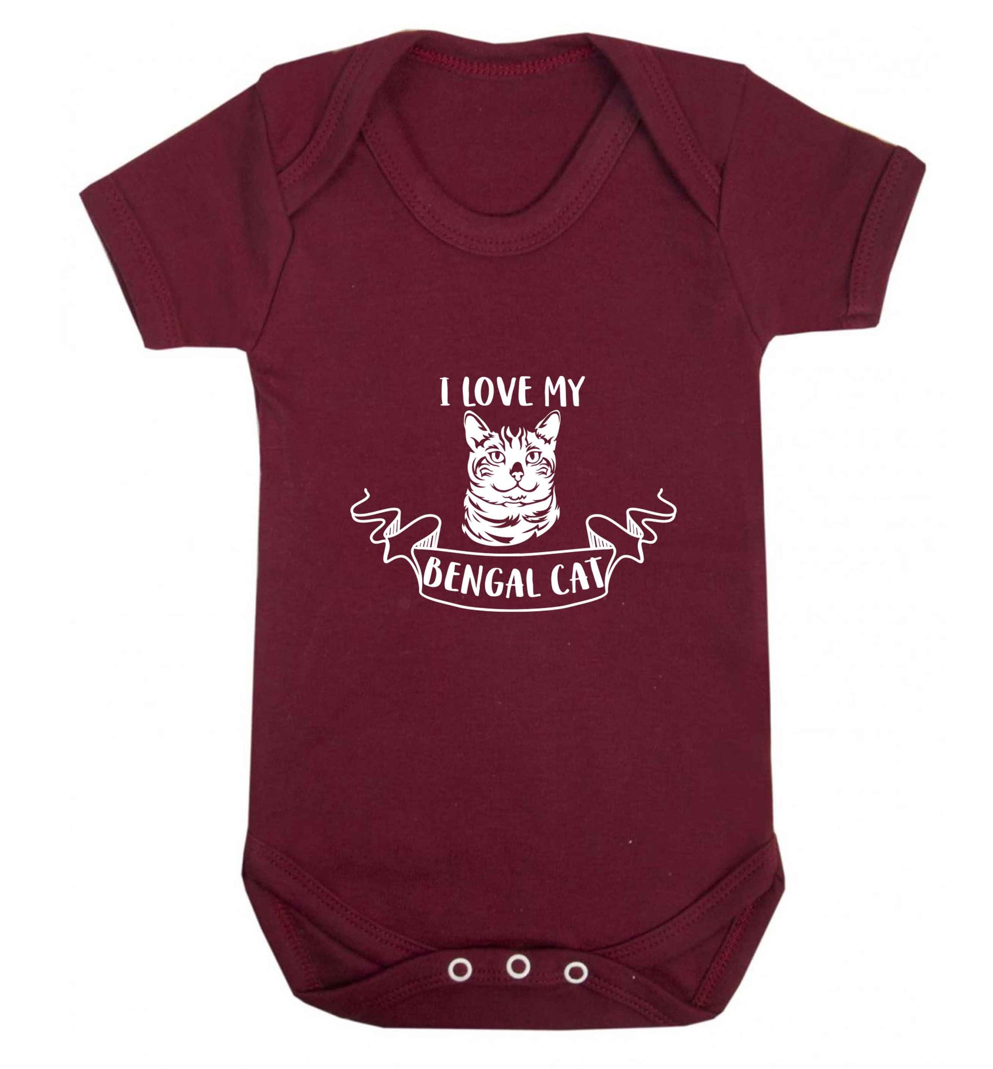 I love my begnal cat baby vest maroon 18-24 months