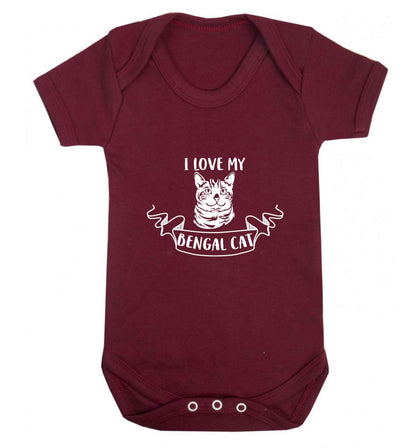 I love my begnal cat baby vest maroon 18-24 months