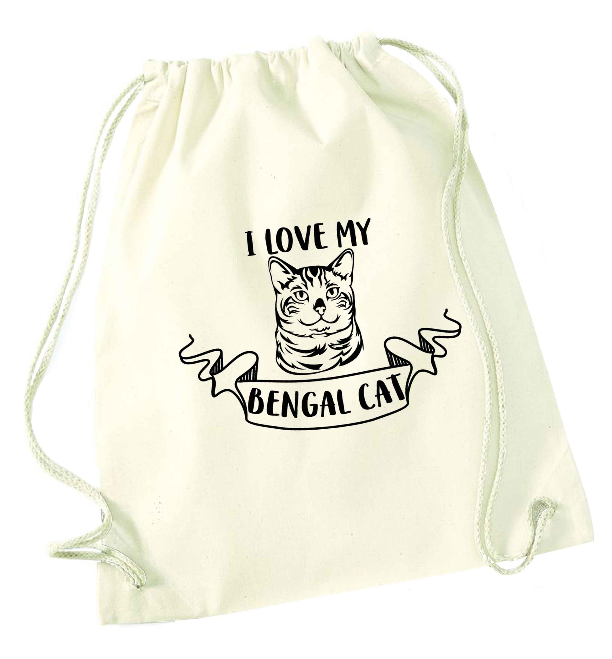 I love my begnal cat natural drawstring bag