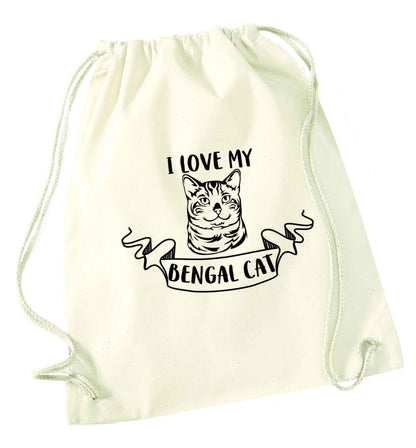 I love my begnal cat natural drawstring bag