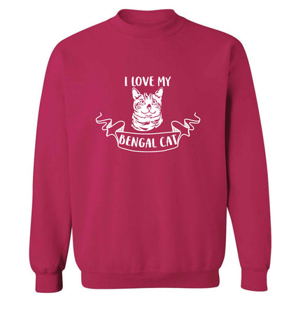I love my begnal cat adult's unisex pink sweater 2XL