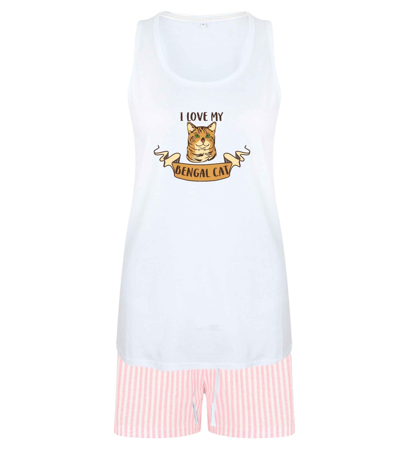 I love my begnal cat size XL women's pyjama shorts set in pink 