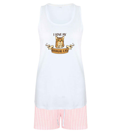 I love my begnal cat size XL women's pyjama shorts set in pink 