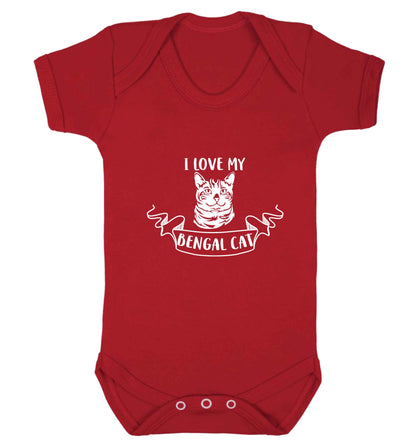 I love my begnal cat baby vest red 18-24 months