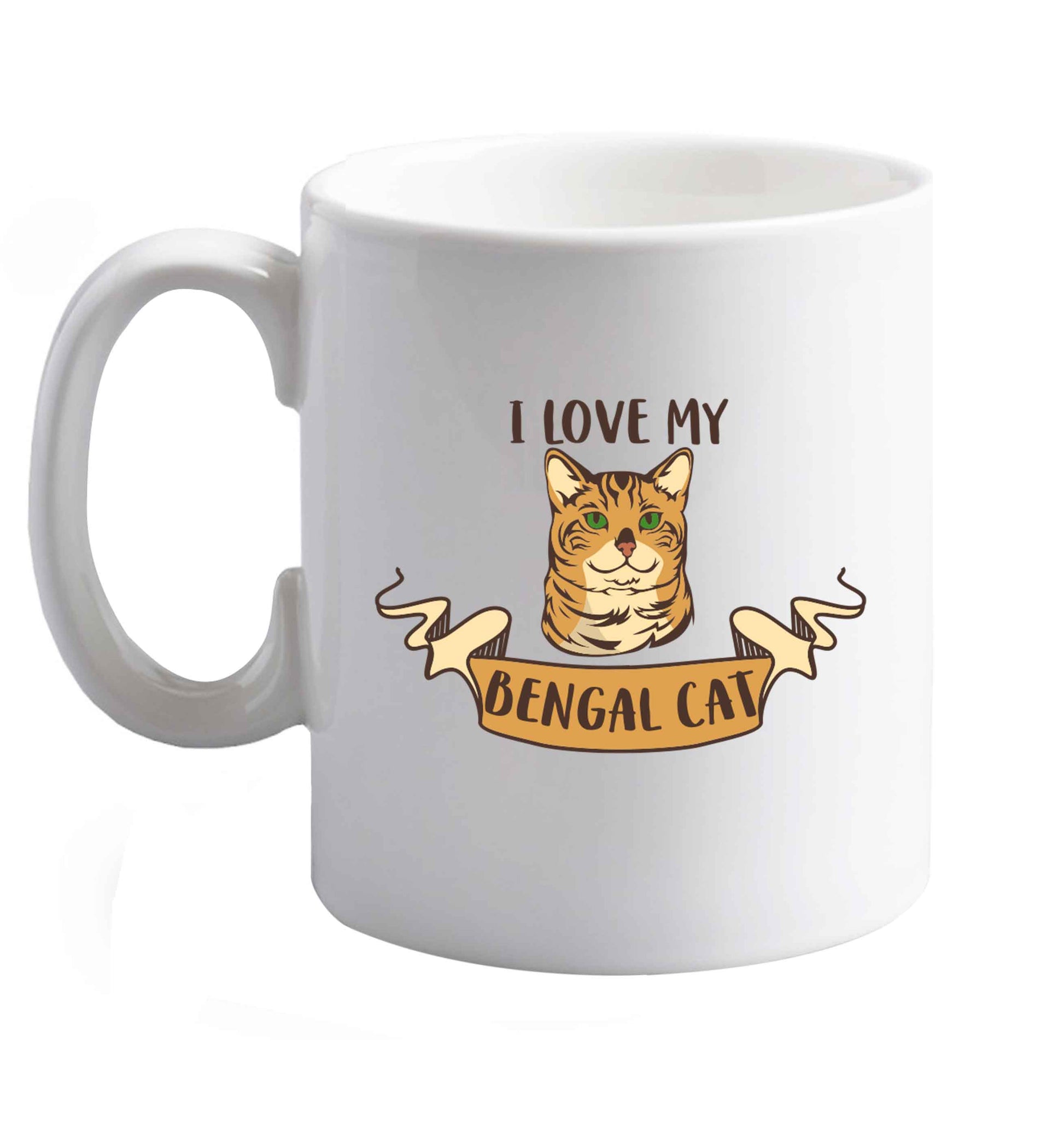 10 oz I love my begnal cat ceramic mug right handed
