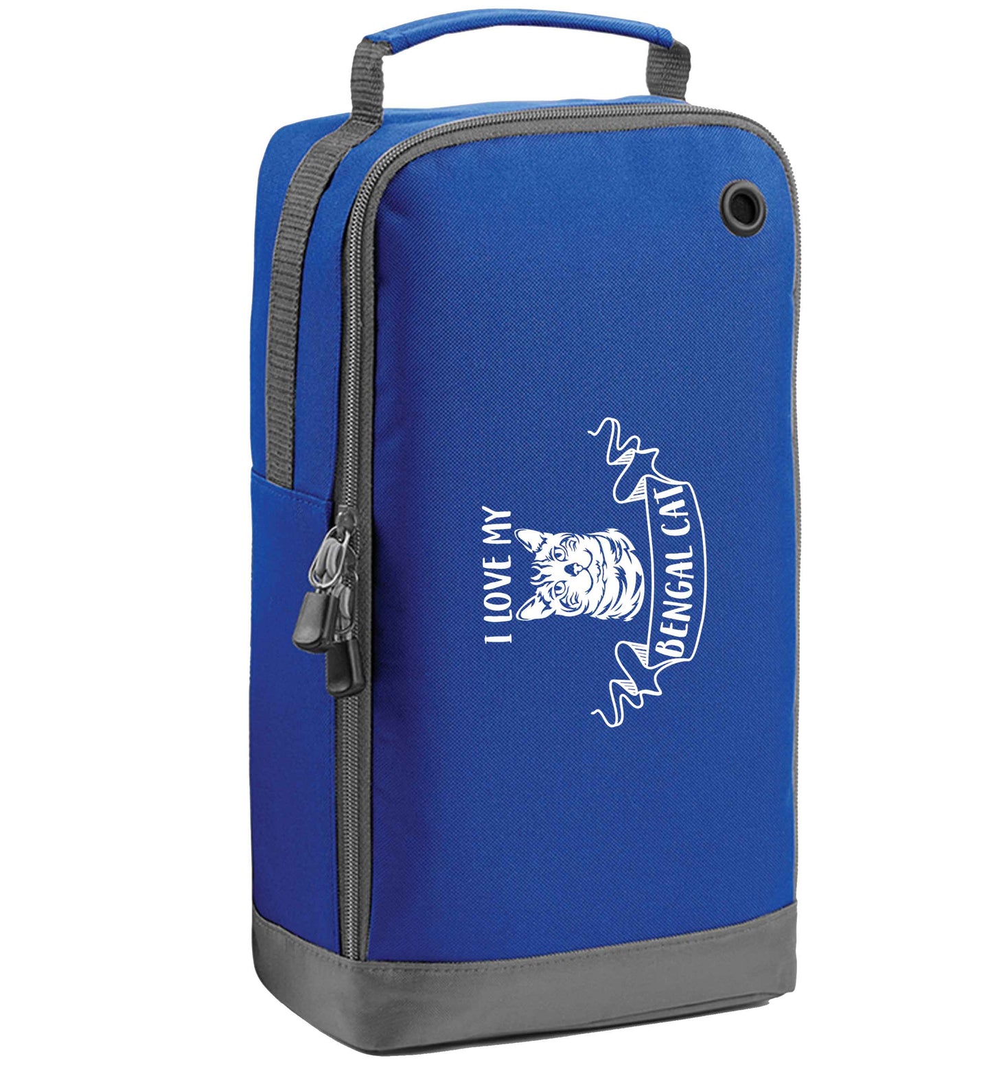 I love my begnal cat blue sports shoe bag horizontal print