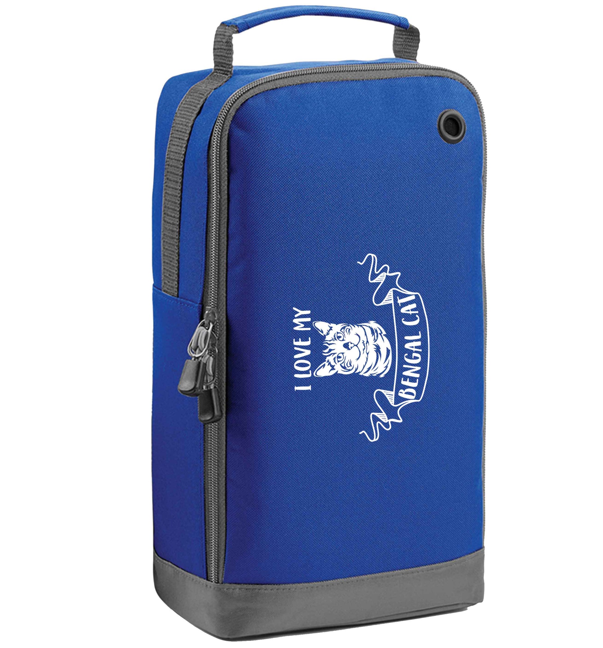I love my begnal cat blue sports shoe bag horizontal print