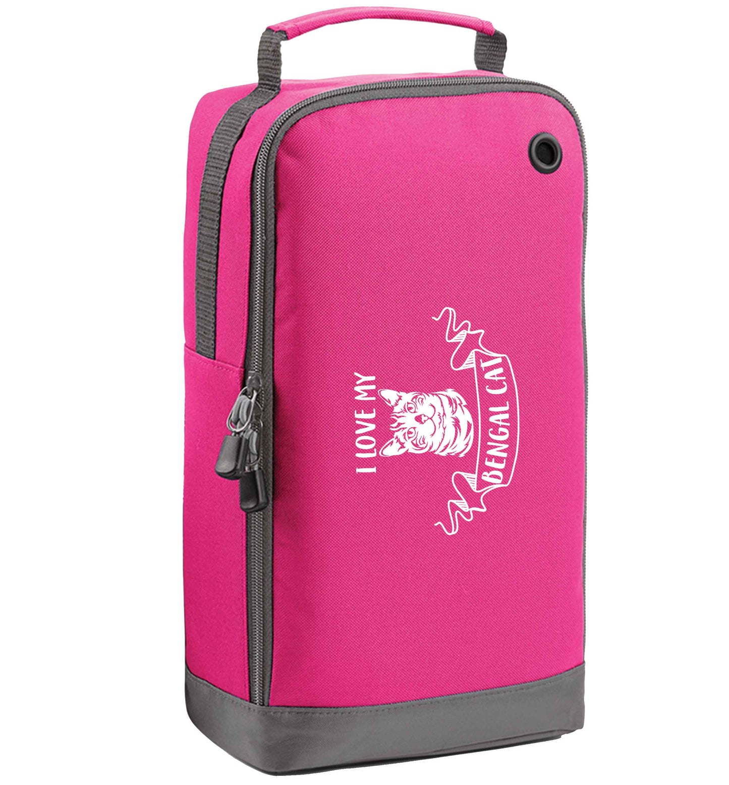 I love my begnal cat pink sports shoe bag horizontal print