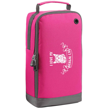 I love my begnal cat pink sports shoe bag horizontal print