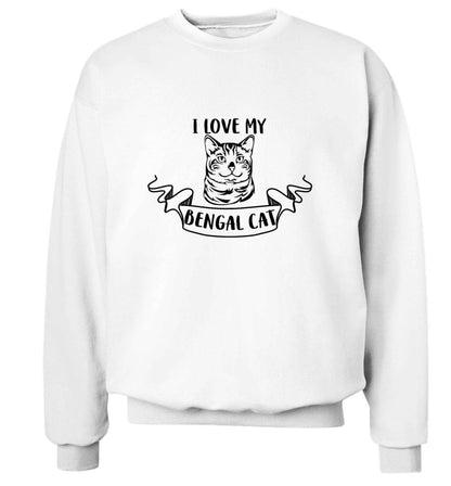 I love my begnal cat adult's unisex white sweater 2XL