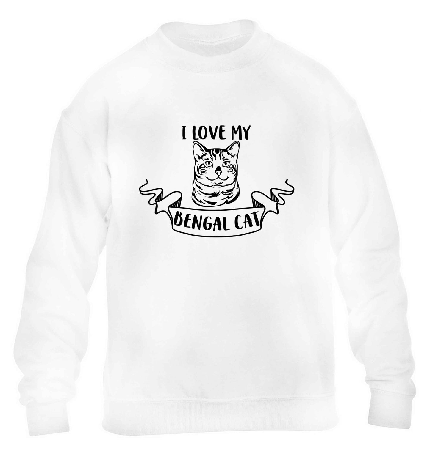 I love my begnal cat children's white sweater 12-13 Years