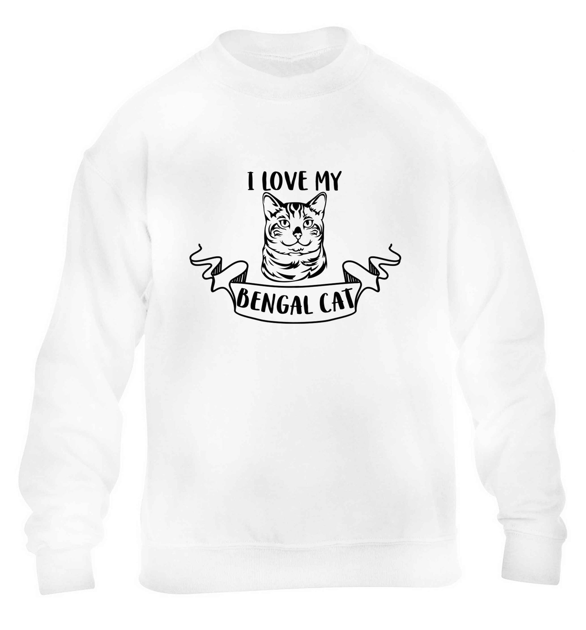 I love my begnal cat children's white sweater 12-13 Years