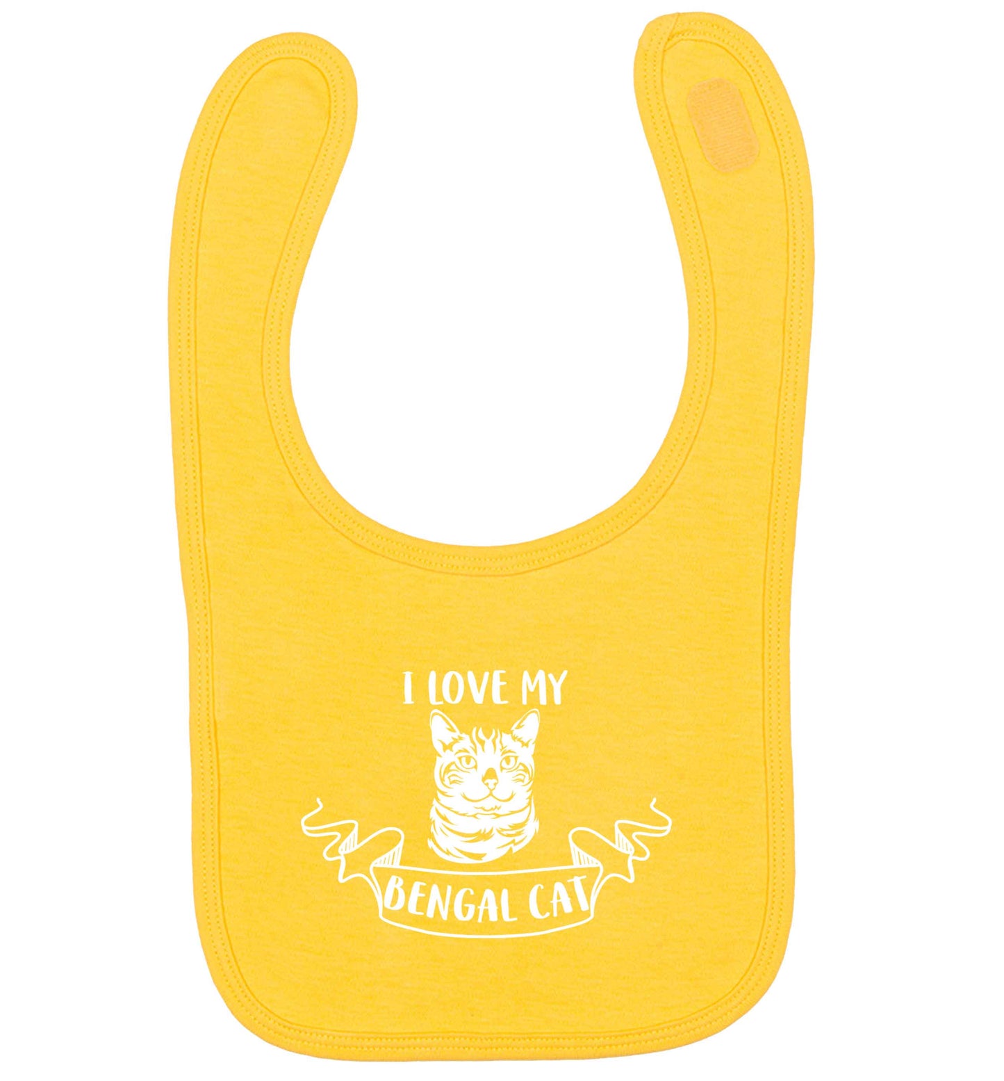 I love my begnal cat yellow baby bib