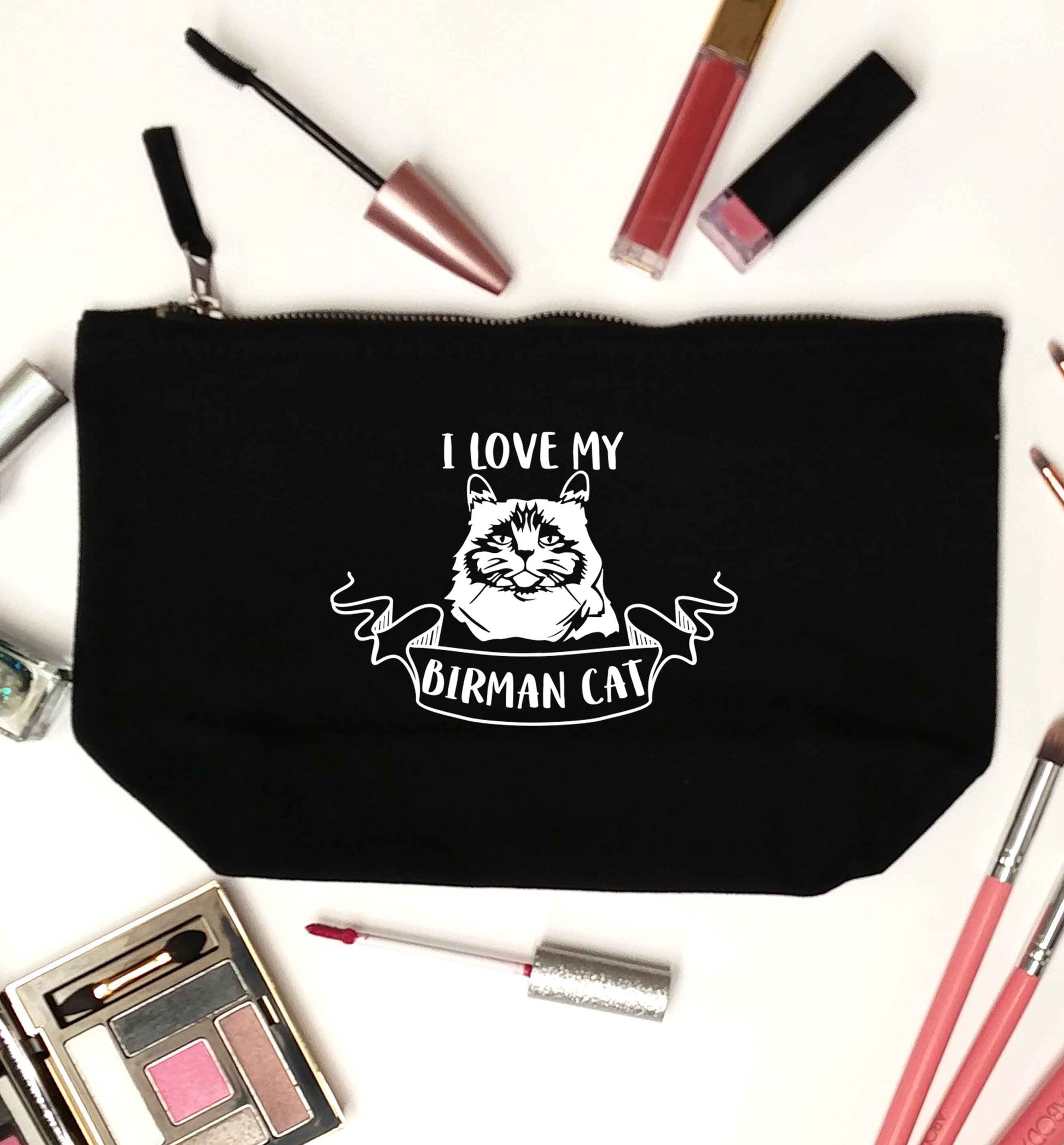 I love my birman cat black makeup bag