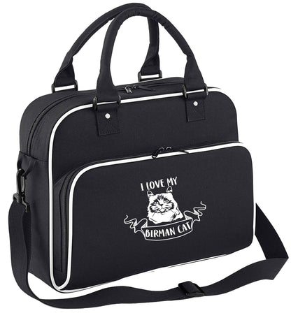 I love my birman cat children's dance bag black with white detail