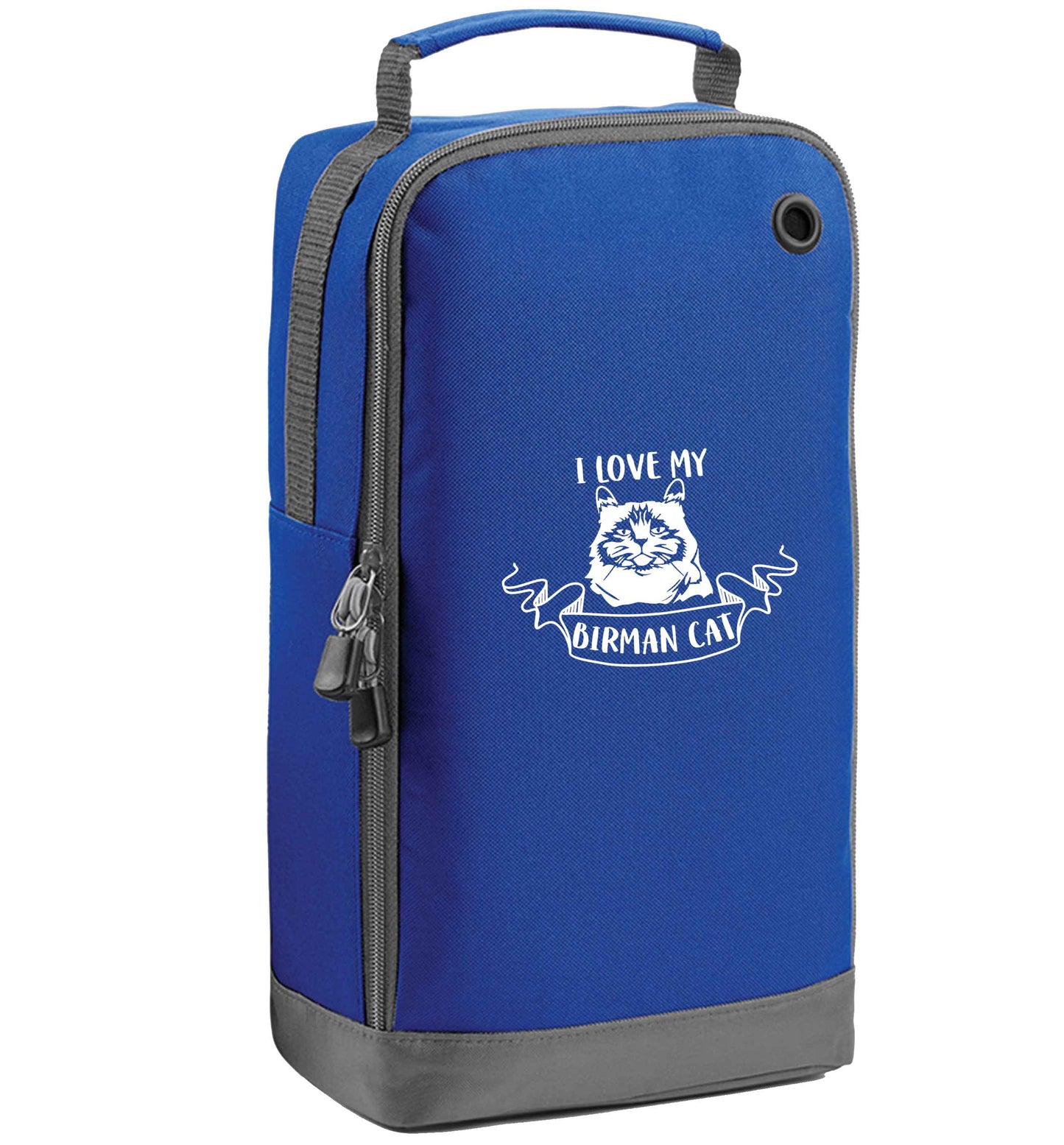 I love my birman cat blue sports shoe bag vertical print