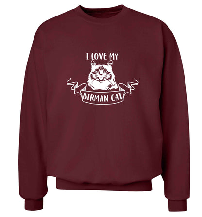 I love my birman cat adult's unisex maroon sweater 2XL