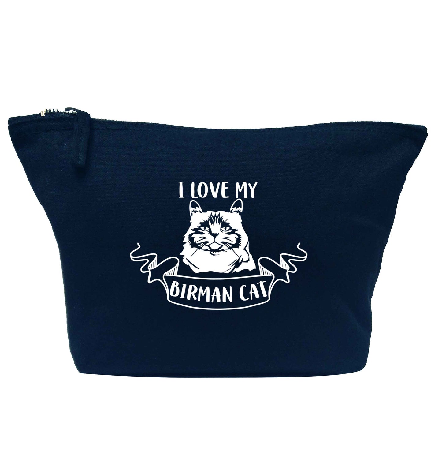 I love my birman cat navy makeup bag