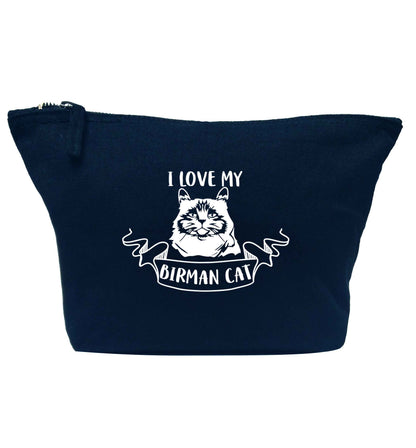I love my birman cat navy makeup bag