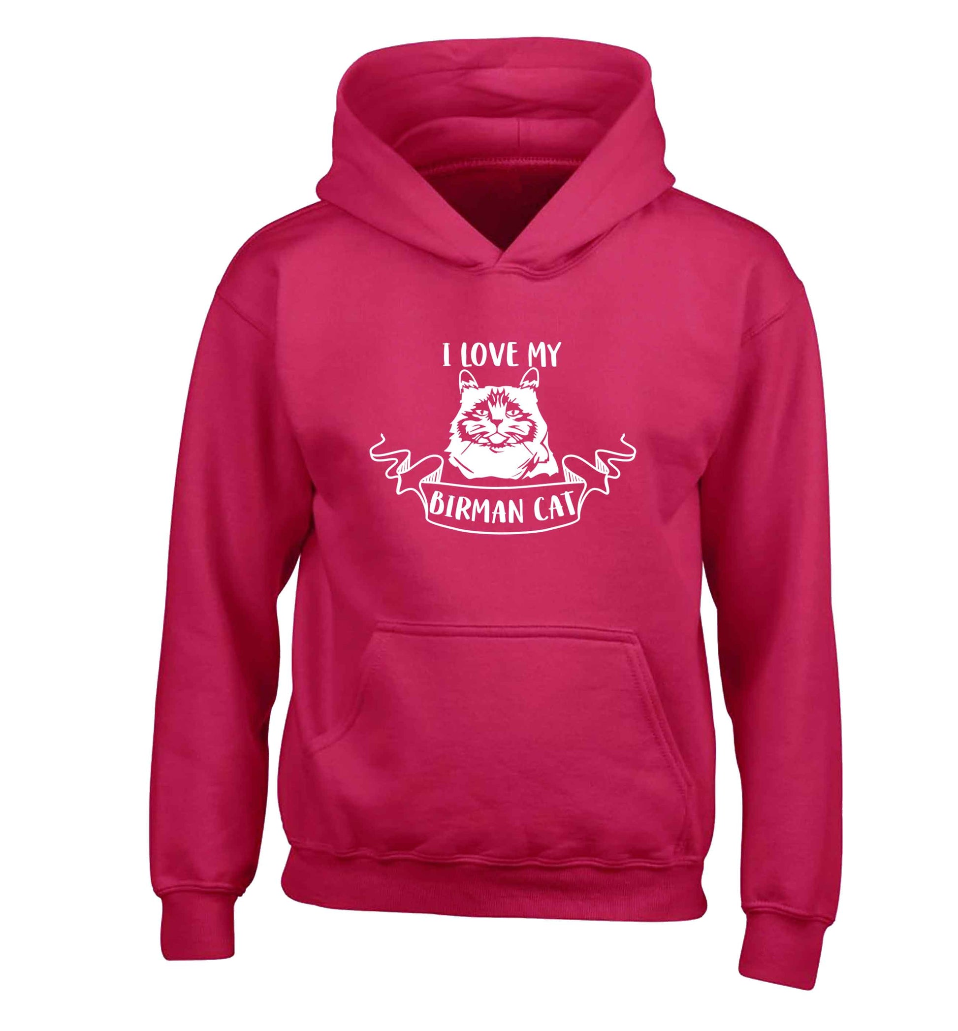 I love my birman cat children's pink hoodie 12-13 Years