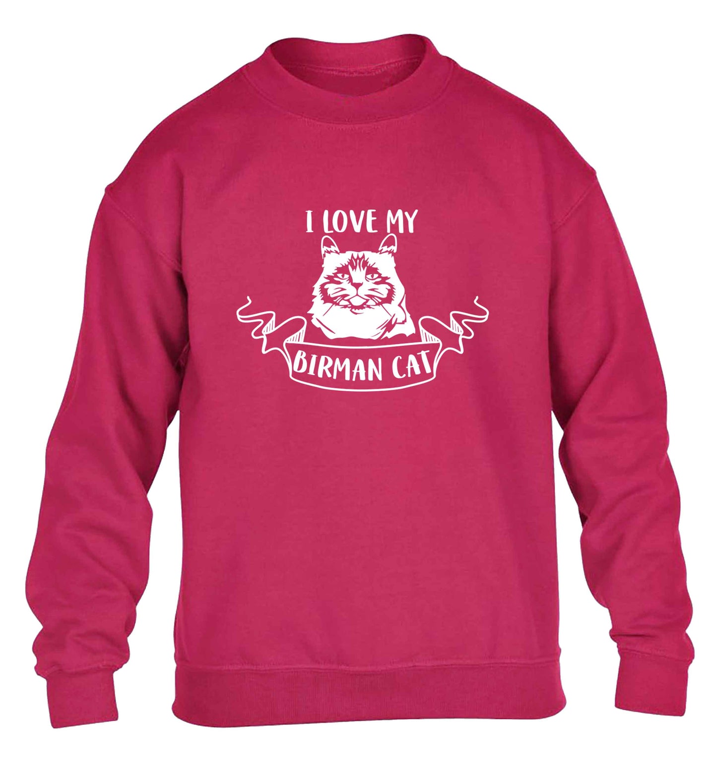 I love my birman cat children's pink sweater 12-13 Years