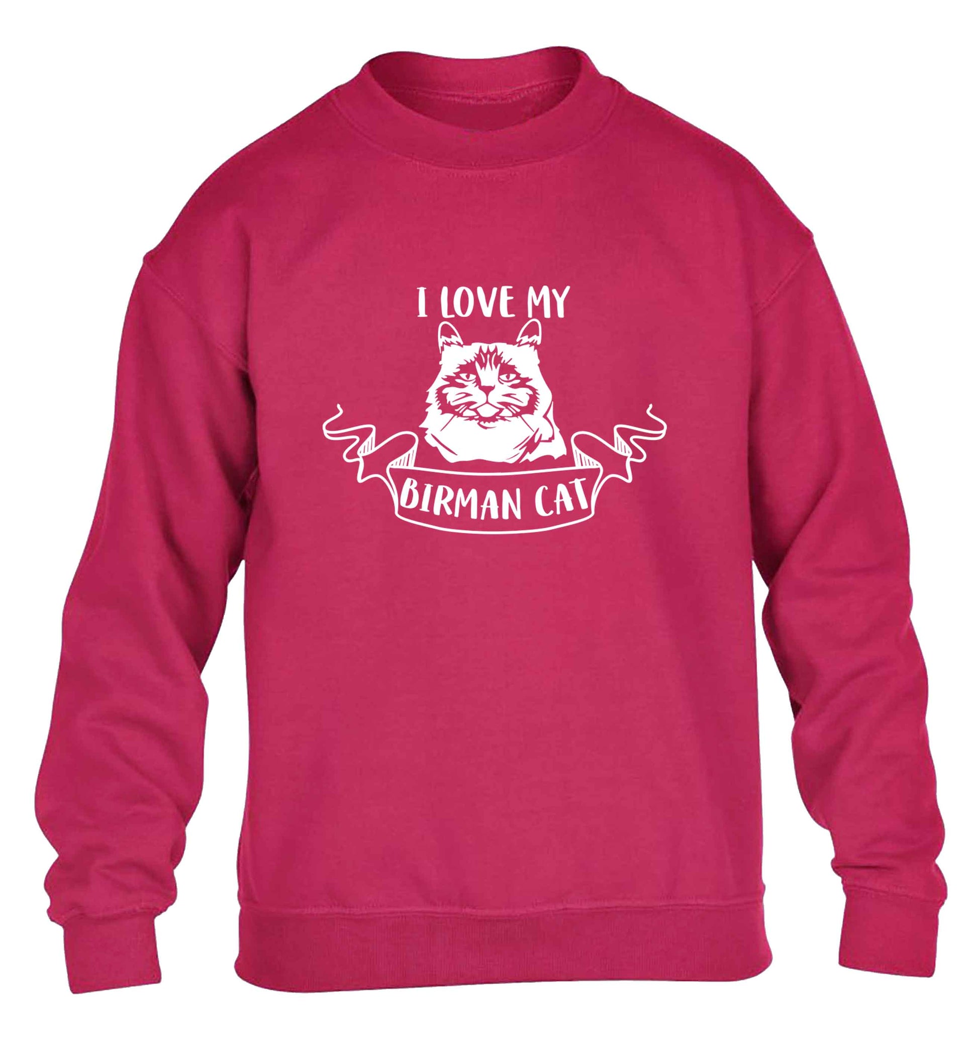 I love my birman cat children's pink sweater 12-13 Years