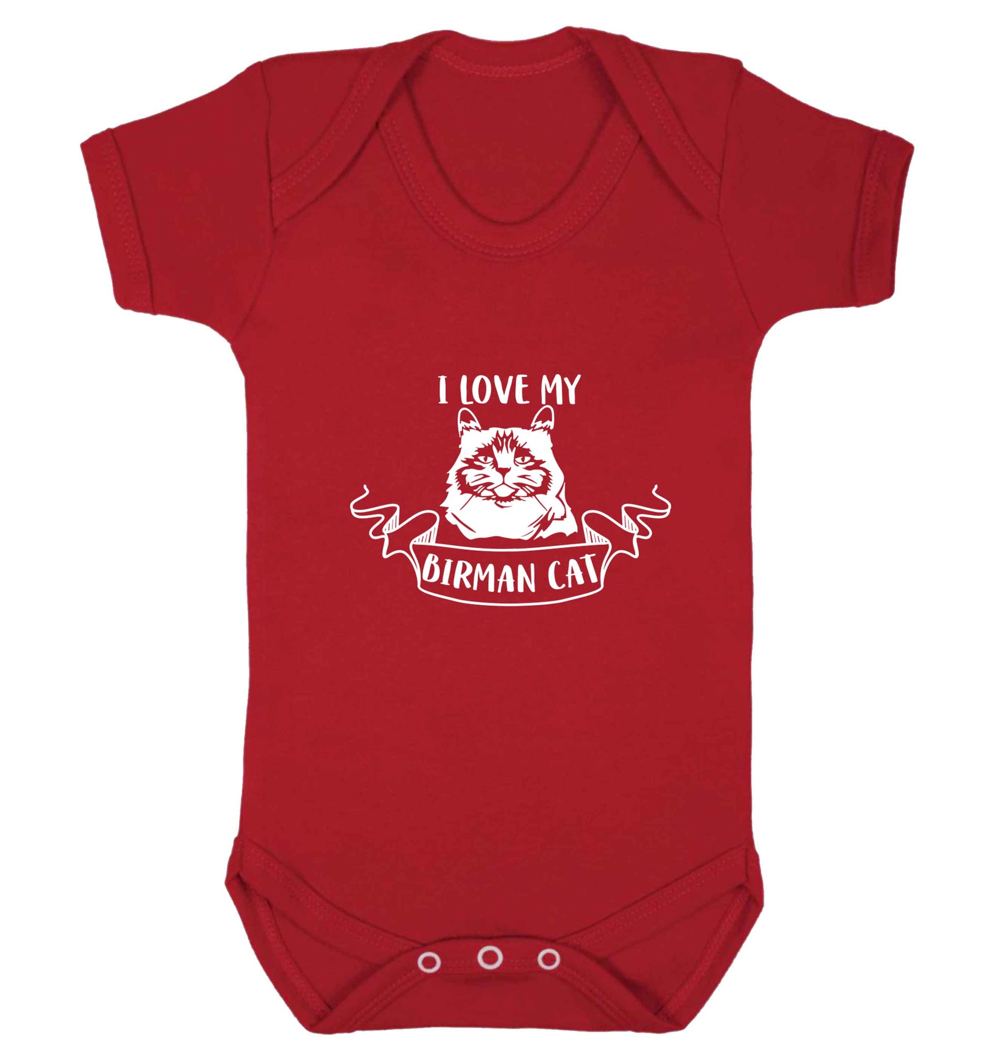 I love my birman cat baby vest red 18-24 months