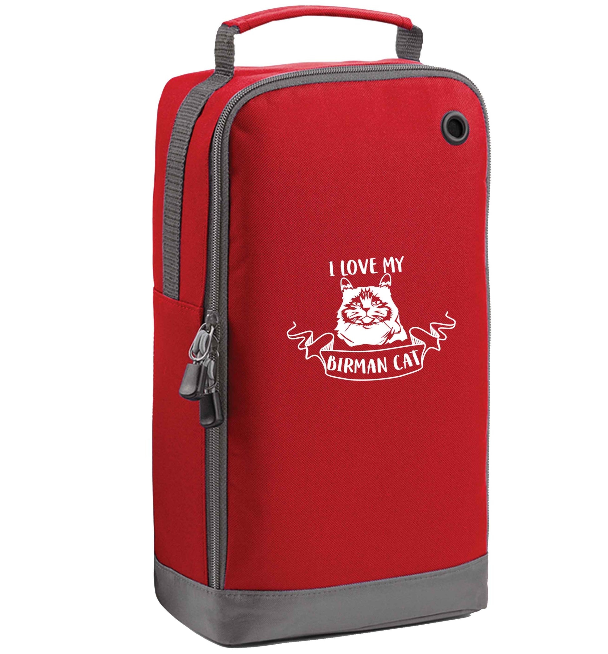 I love my birman cat red sports shoe bag vertical print