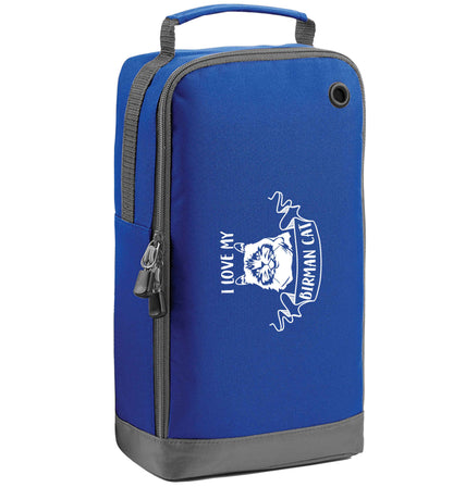 I love my birman cat blue sports shoe bag horizontal print