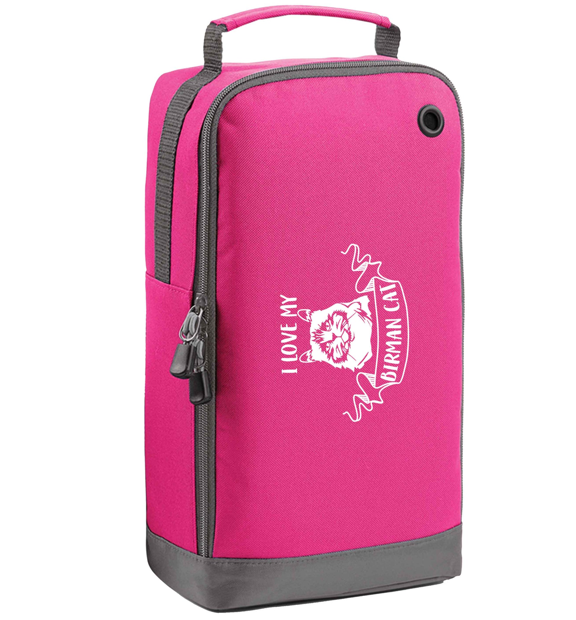 I love my birman cat pink sports shoe bag horizontal print