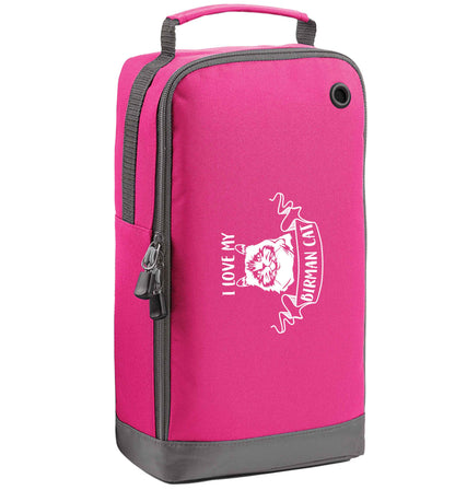 I love my birman cat pink sports shoe bag horizontal print