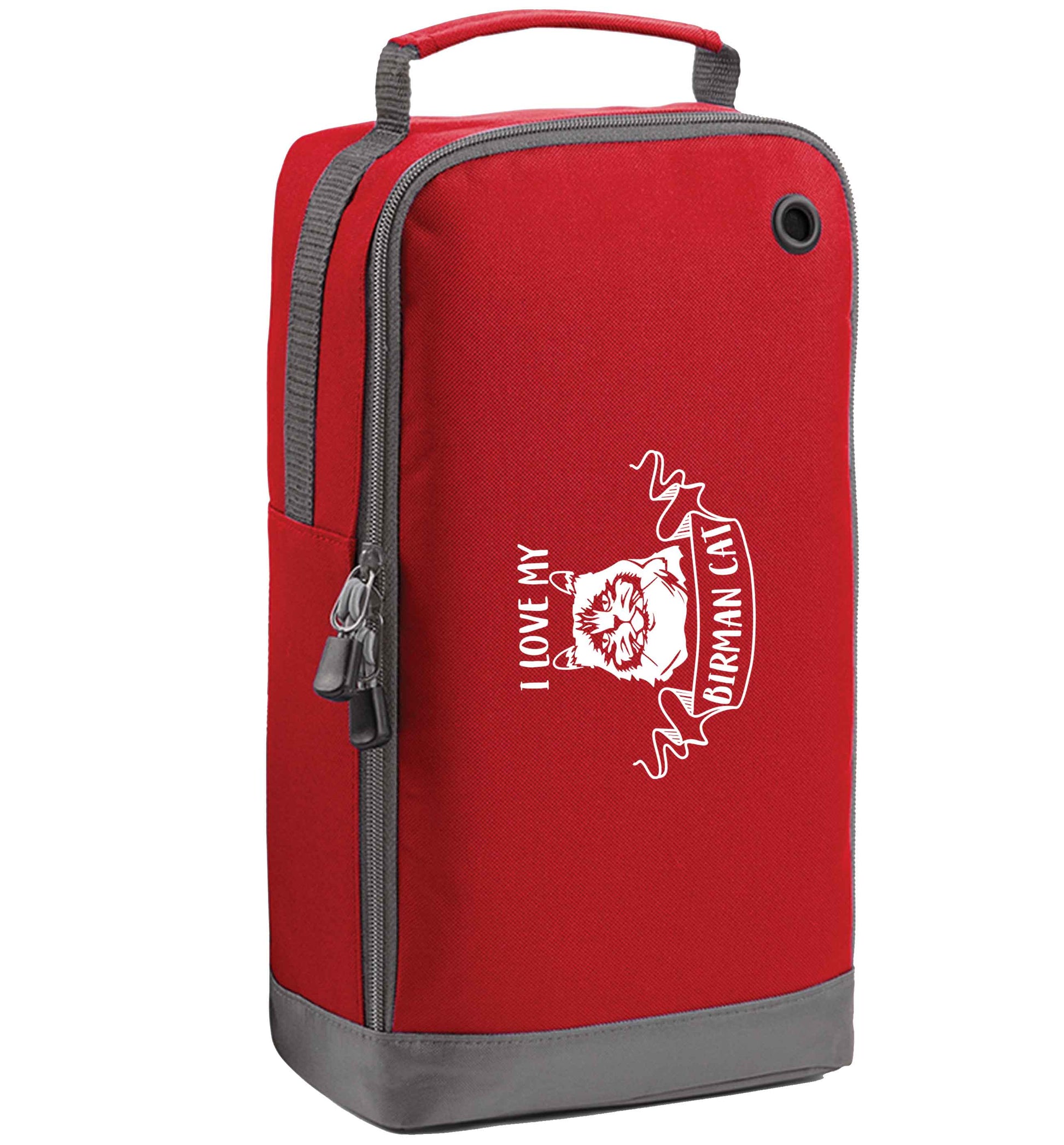 I love my birman cat red sports shoe bag horizontal print