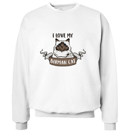 I love my birman cat adult's unisex white sweater 2XL