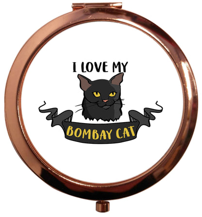 I love my bombay cat rose gold circle pocket mirror