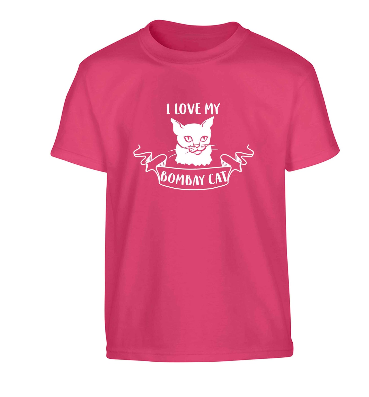 I love my bombay cat Children's pink Tshirt 12-13 Years