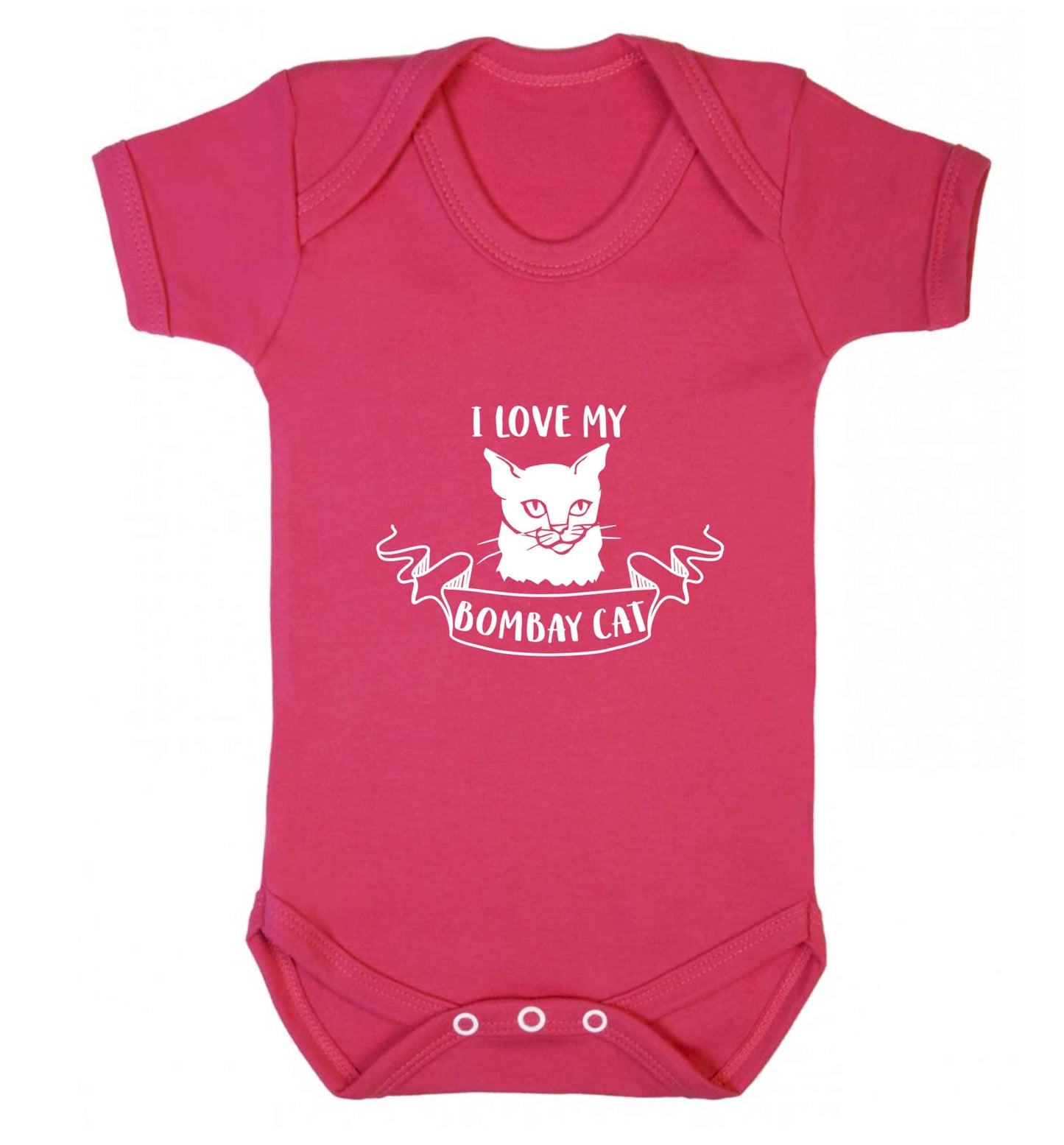 I love my bombay cat baby vest dark pink 18-24 months
