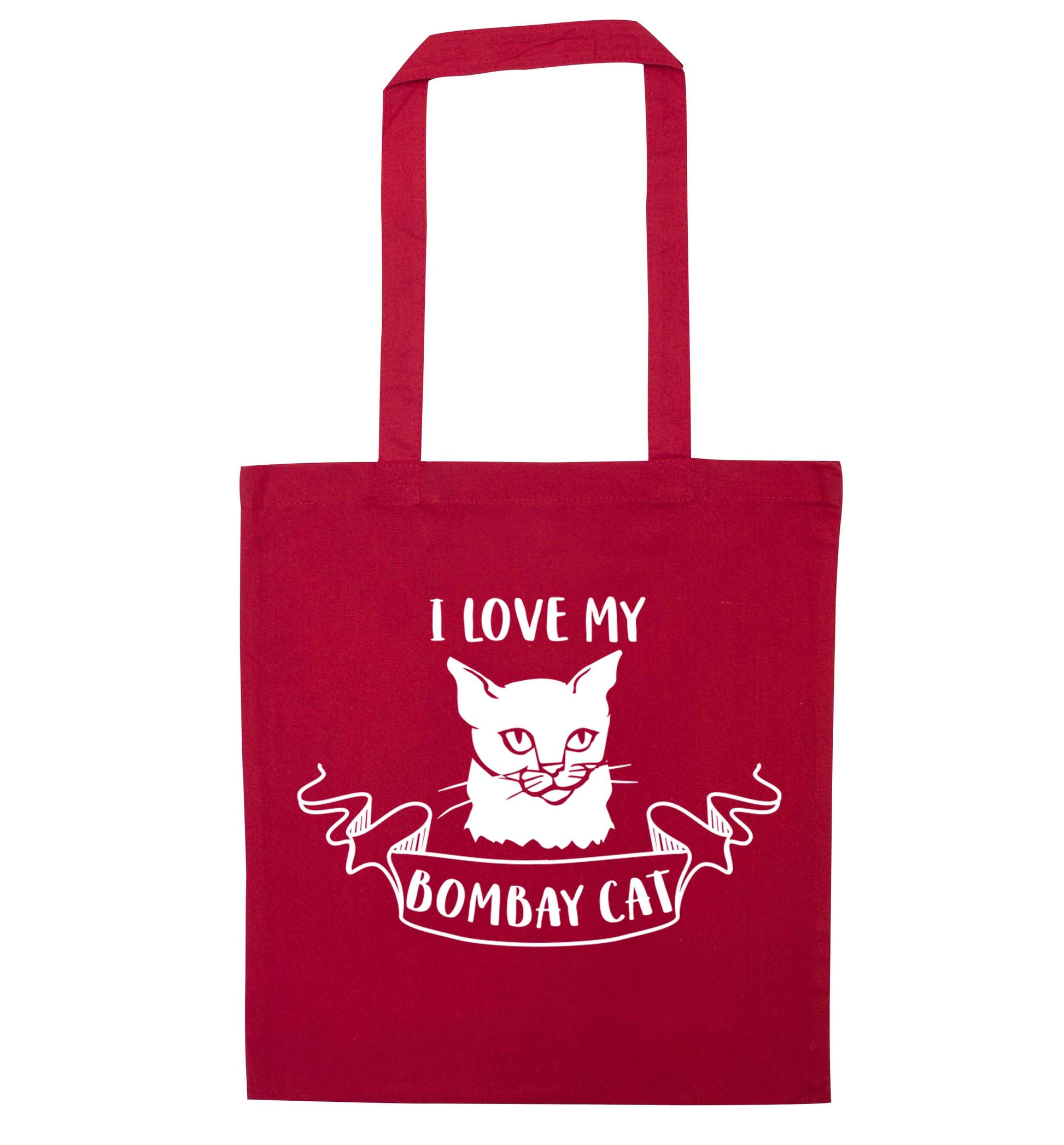 I love my bombay cat red tote bag