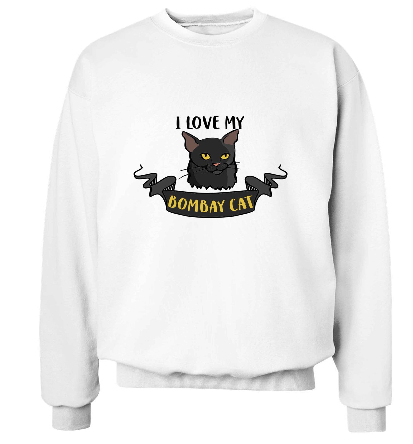 I love my bombay cat adult's unisex white sweater 2XL