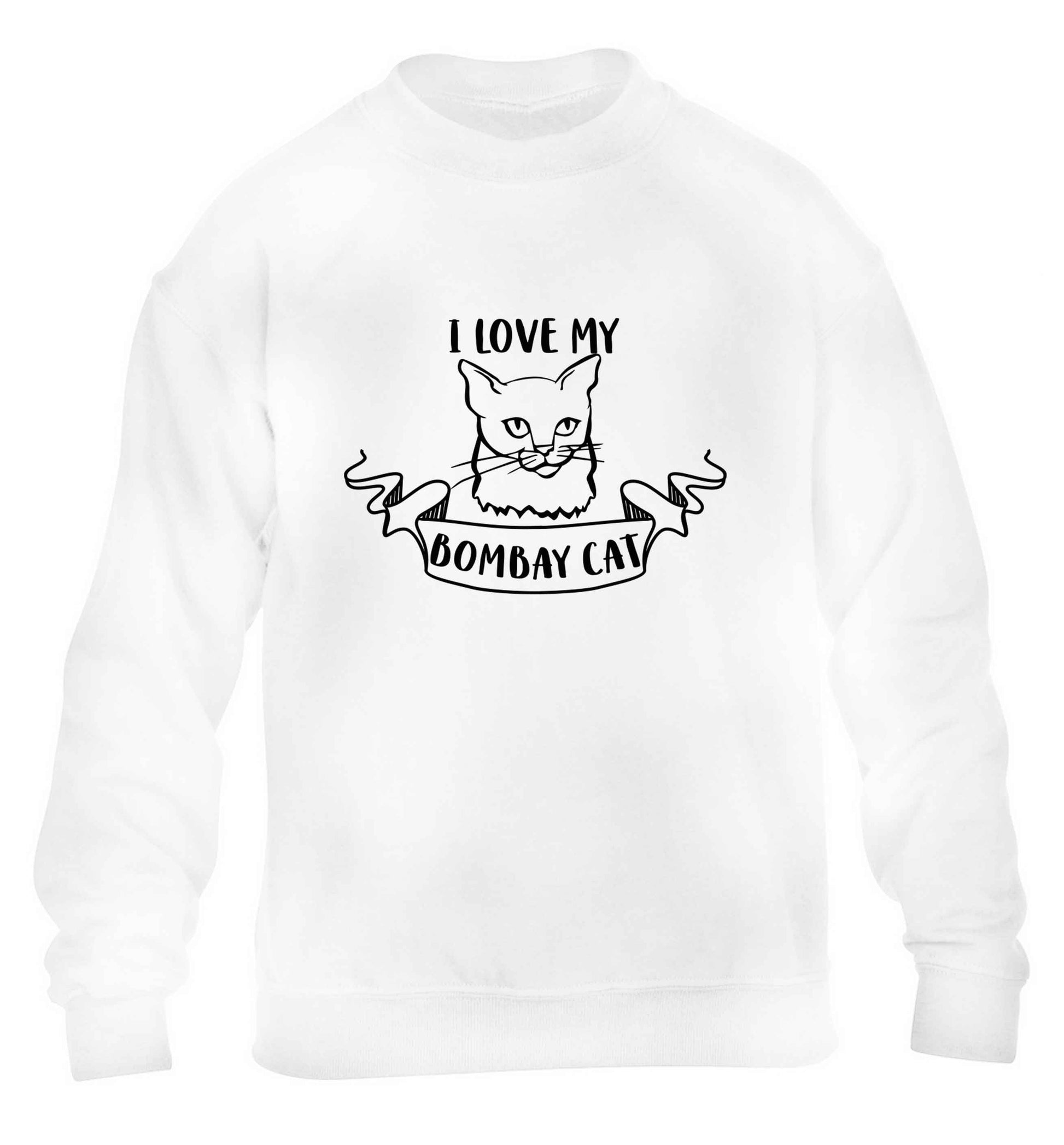 I love my bombay cat children's white sweater 12-13 Years