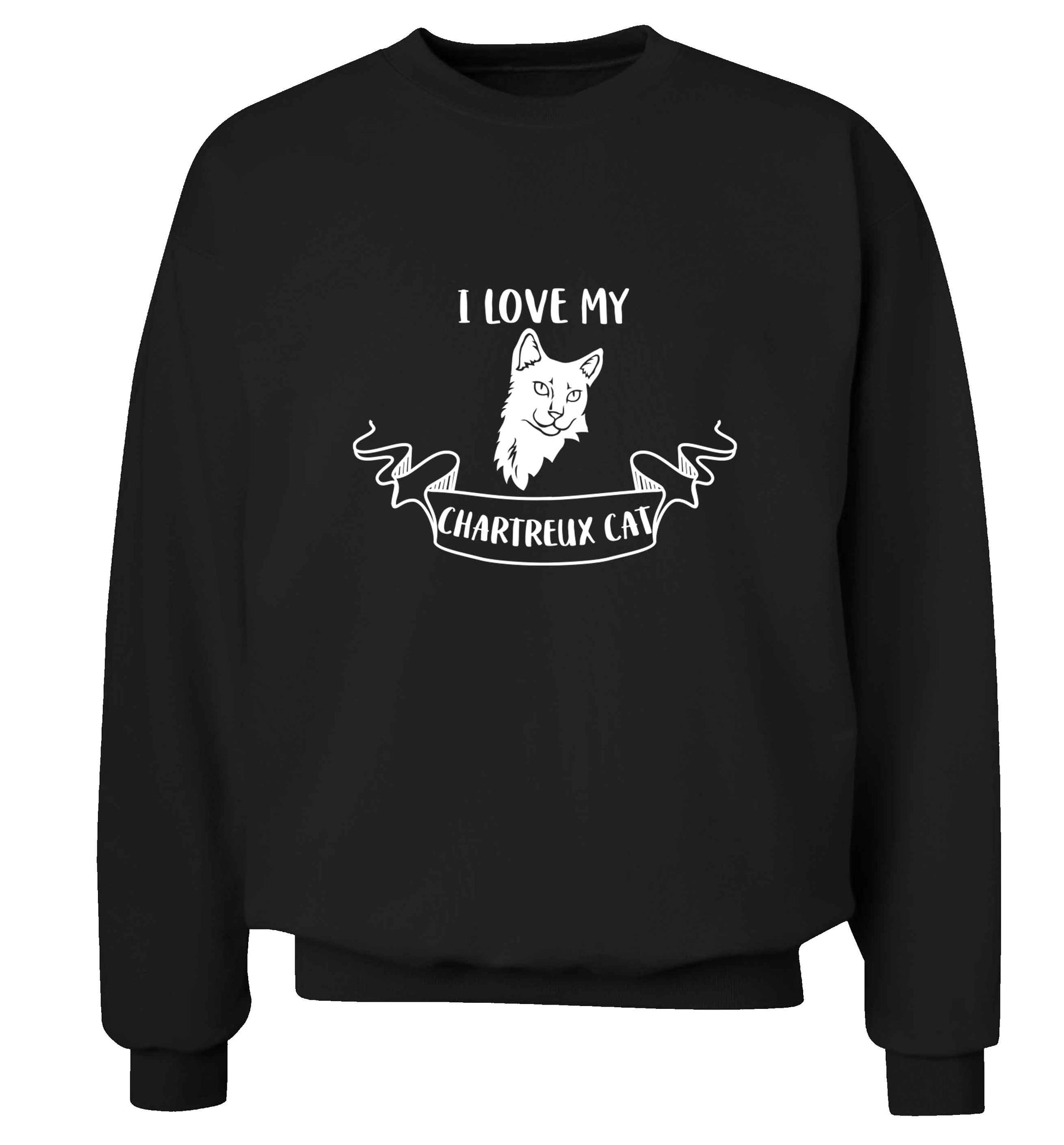 I love my chartreux cat adult's unisex black sweater 2XL