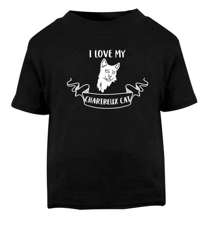 I love my chartreux cat Black baby toddler Tshirt 2 years