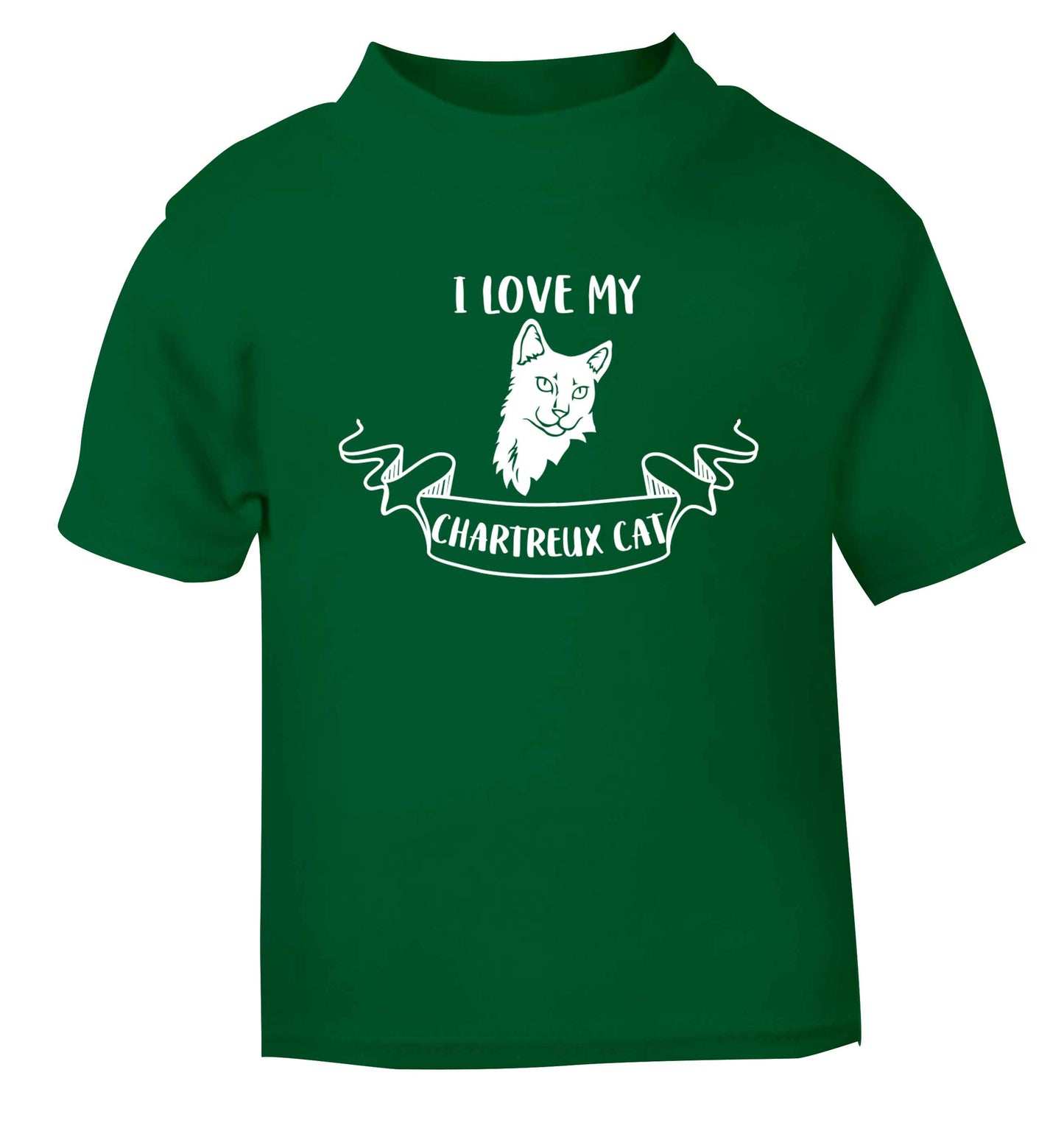 I love my chartreux cat green baby toddler Tshirt 2 Years