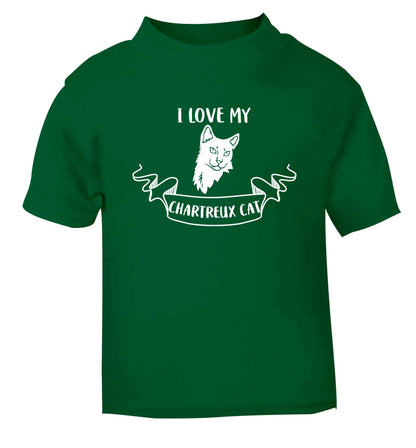 I love my chartreux cat green baby toddler Tshirt 2 Years